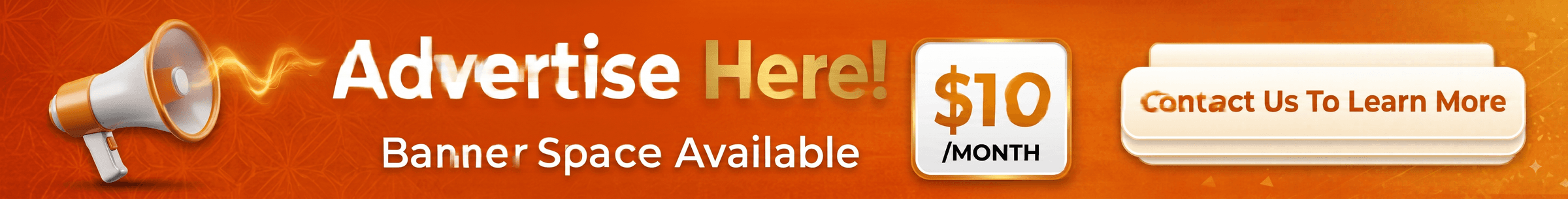 Advertise Here - Banner Space Available $10/month - Contact Us